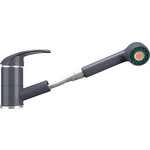 Смеситель для кухни Ulgran U-002 с выдвижным изливом, антрацит (U-002-343)