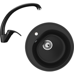 Кухонная мойка и смеситель Ulgran U-101-344, U-007-344 ультра-черный