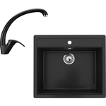 Кухонная мойка и смеситель Ulgran U-104-344, U-007-344 ультра-черный