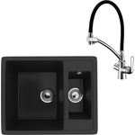 Кухонная мойка и смеситель Ulgran U-106-344 ультра-черный, Lemark Comfort LM3070C