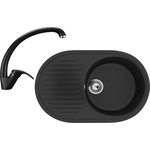 Кухонная мойка и смеситель Ulgran U-107-344, U-007-344 ультра-черный