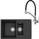 Кухонная мойка и смеситель Ulgran U-205-344 ультра-черный, Lemark Comfort LM3070C