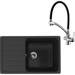 Кухонная мойка и смеситель Ulgran U-400-344 ультра-черный, Lemark Comfort LM3070C