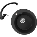 Кухонная мойка и смеситель Ulgran U-405-344, U-007-344 ультра-черный