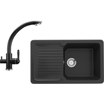 Кухонная мойка и смеситель Ulgran U-506-344, U-017-344 ультра-черный