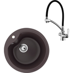 Кухонная мойка и смеситель Ulgran U-102-343 антрацит, Lemark Comfort LM3070C