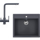 Кухонная мойка и смеситель Ulgran U-104-343, U-016-343 антрацит