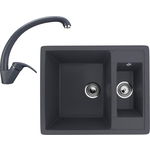 Кухонная мойка и смеситель Ulgran U-106-343, U-007-343 антрацит