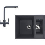 Кухонная мойка и смеситель Ulgran U-106-343, U-016-343 антрацит