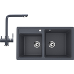Кухонная мойка и смеситель Ulgran U-200-343, U-016-343 антрацит