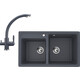 Кухонная мойка и смеситель Ulgran U-200-343, U-017-343 антрацит