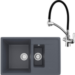 Кухонная мойка и смеситель Ulgran U-205-343 антрацит, Lemark Comfort LM3070C