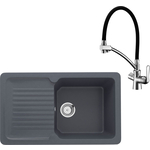 Кухонная мойка и смеситель Ulgran U-506-343 антрацит, Lemark Comfort LM3070C