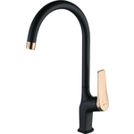 Смеситель для кухни Lemark Bronx высокий, черный/розовое золото (LM3705BLR)