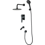 Душевая система Lemark Bronx 3 режима, с изливом, черный (LM3722BL)