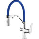 Смеситель для кухни Lemark Comfort с гибким изливом, под фильтр, синий (LM3074C-Blue)