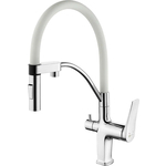 Смеситель для кухни Lemark Comfort с гибким изливом, под фильтр, белый (LM3074C-White)