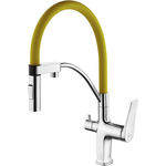 Смеситель для кухни Lemark Comfort с гибким изливом, под фильтр, желтый (LM3074C-Yellow)