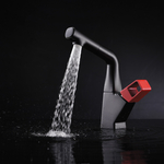 Смеситель для кухни Lemark Soul с вытяжным изливом, черный/красный (LM6008BR)