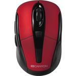 Мышь Canyon цвет - черный/красный, беспроводная 2.4 Гц, регулируемый DPI 800/1000/1600, 6 кнопок, прорезиненное по (CNR-MSOW06R)