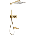 Душевая система Abber Daheim с изливом, золото матовое (AF8217G)