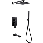 Душевая система Abber Weiss Insel с изливом, черная матовая (AF8017B)