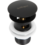 Донный клапан BelBagno SAT Click-clack с переливом, чёрный (BB-SAT-NERO)