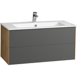 Тумба под раковину Акватон Сохо 100 дуб веллингтон/графит софт (1A258201AJA00)