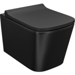Унитаз подвесной безободковый IDDIS Bild с сиденьем микролифт, черный матовый (BILR2BMi25)