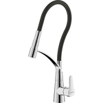 Смеситель для кухни Bravat с гибким изливом, хром/черный (F7420453CP)