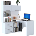 Стол компьютерный СОКОЛ КСТ-14Л белый левый