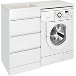 Тумба под раковину Emmy Джерси 58х48 три ящика, под стиральную машину, белая (jsy120-3kmlXr/l)