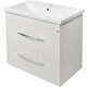 Тумба под раковину Emmy Рокард 57х43 подвесная, два ящика, белая (rok0.60bel)