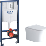 Комплект унитаза Grossman Style с инсталляцией Grohe, сиденье микролифт (GR-4475S, 38772001)