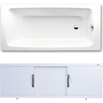 Ванна стальная Kaldewei Cayono 748 Easy-Clean 160x70 с экраном Emmy Валенсия и ножками