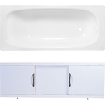 Ванна стальная ВИЗ Reimar 140х70 с экраном Emmy Валенсия и ножками, белая орхидея