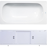 Ванна стальная ВИЗ Donna Vanna 140x70 с экраном Emmy Виктория и ножками, белая орхидея