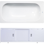 Ванна стальная ВИЗ Donna Vanna 160x70 с экраном Emmy Виктория и ножками, белая орхидея