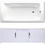 Ванна стальная Kaldewei Cayono 748 Easy-Clean 160x70 с экраном Emmy Малибу и ножками