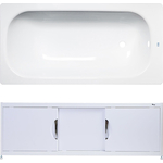 Ванна стальная ВИЗ Donna Vanna 140x70 с экраном Emmy Малибу и ножками, белая орхидея