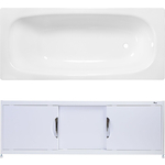 Ванна стальная ВИЗ Reimar 140х70 с экраном Emmy Малибу и ножками, белая орхидея