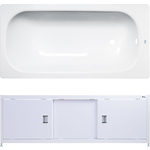 Ванна стальная ВИЗ Donna Vanna 140x70 с экраном Emmy Монро и ножками, белая орхидея