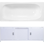 Ванна стальная ВИЗ Reimar 140х70 с экраном Emmy Монро и ножками, белая орхидея