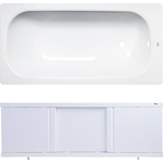 Ванна стальная ВИЗ Donna Vanna 140x70 с экраном Emmy Элис и ножками, белая орхидея