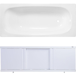 Ванна стальная ВИЗ Reimar 140х70 с экраном Emmy Элис и ножками, белая орхидея