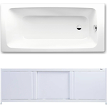 Ванна стальная Kaldewei Cayono 750 Easy-Clean 170x75 с экраном Emmy Бриз и ножками