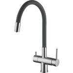 Смеситель для кухни Gappo G4398-30 с подключением фильтра, хром серый (6959477656118)