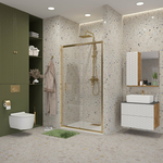 Душевая дверь Niagara Nova 90х195 прозрачная, холодное золото (NG-42-9AG)