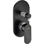 Смеситель для ванны Wasserkraft Elbe черный soft-touch / хром (7441)