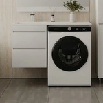 Тумба с раковиной Style line Даллас Люкс 48 (110L) подвесная, под стиральную машину, белая (СС-00000704 + 2000949237404)